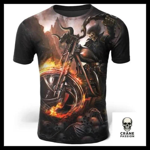 T-Shirt Moto Démoniaque - Crâne Passion