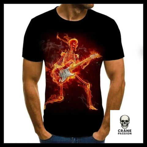 T-shirt Squelette Rockeur - Crâne Passion