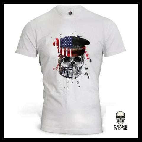 T-Shirt Tête de Mort Américaine - Crâne Passion