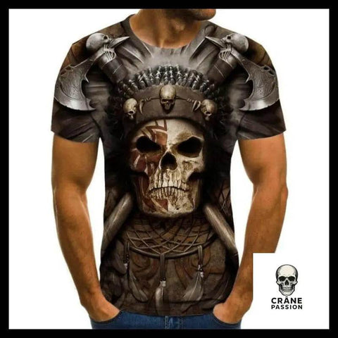 T-shirt Tête de Mort Amérindien - Crâne Passion
