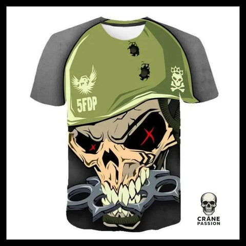 T-shirt Tête de Mort Armée - Crâne Passion