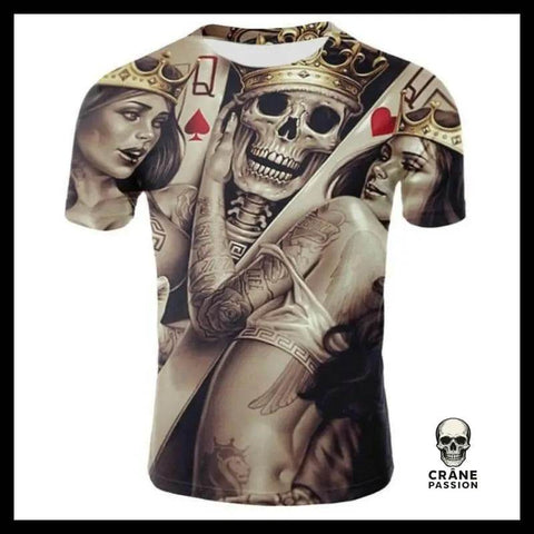 T-shirt Tête de Mort As de Coeur - Crâne Passion