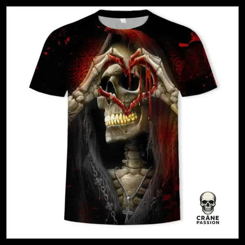 T-shirt Tête de Mort Coeur Sanglant - Crâne Passion