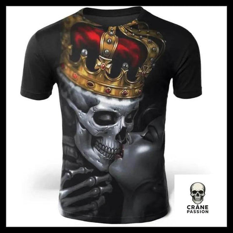 T-Shirt Tête de Mort Couronne - Crâne Passion