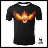 T-shirt Tête de Mort Crâne Ailes de feu - Crâne Passion