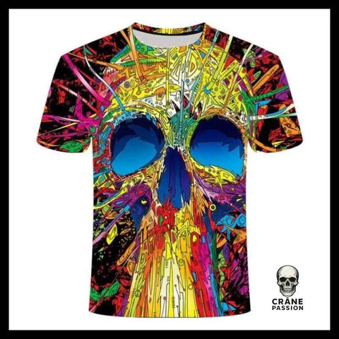 T-shirt Tête de Mort Crâne Coloré - Crâne Passion