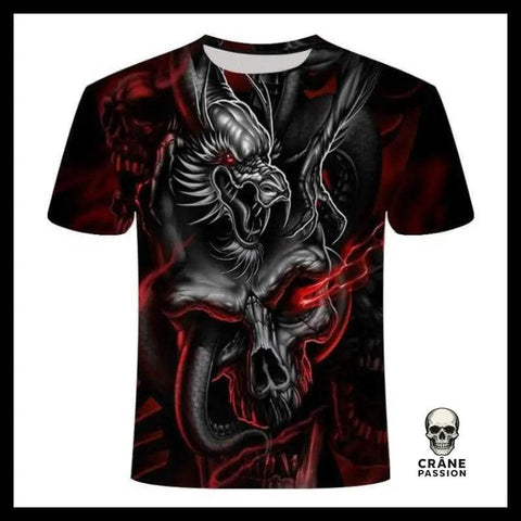 T-shirt Tête de Mort Crâne Dragon - Crâne Passion