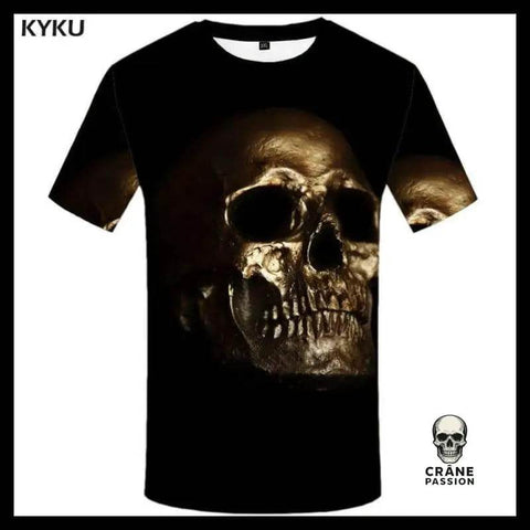 T-shirt Tête de Mort Crâne Or - Crâne Passion