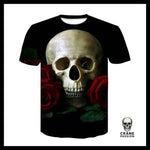 T-shirt Tête de Mort Crâne Roses - Crâne Passion