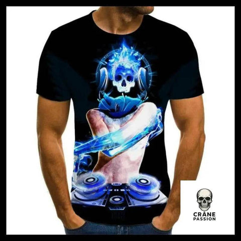 T-shirt Tête de Mort Dj - Crâne Passion