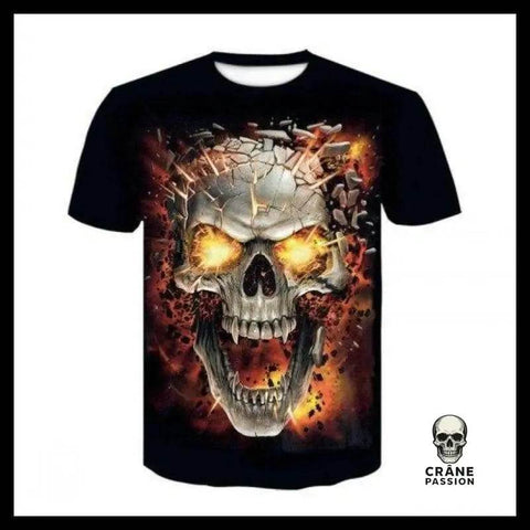 T-shirt Tête de Mort Explosion - Crâne Passion