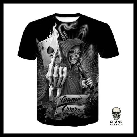 T-shirt Tête de Mort Faucheuse As de Pique - Crâne Passion