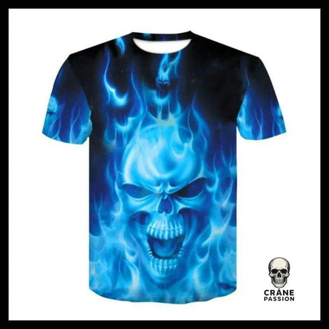 T-shirt Tête de Mort Flammes de L'enfer - Crâne Passion