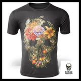 T-Shirt Tête de Mort Fleurs - Crâne Passion