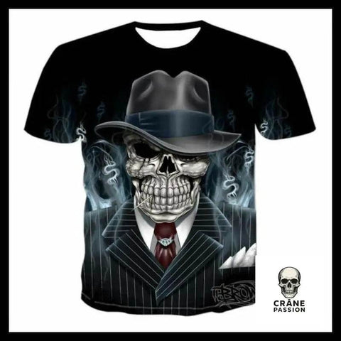 T-shirt Tête de Mort Gangster - Crâne Passion