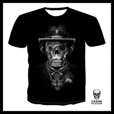 T-shirt Tête de Mort Gentleman - Crâne Passion