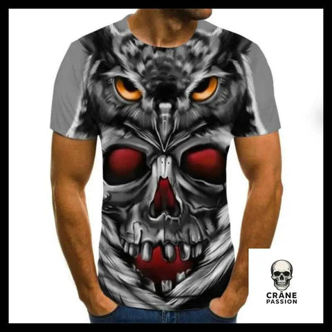T-shirt Tête de Mort Hibou - Crâne Passion