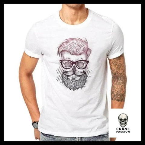 T-shirt Tête de Mort Hipster - Crâne Passion