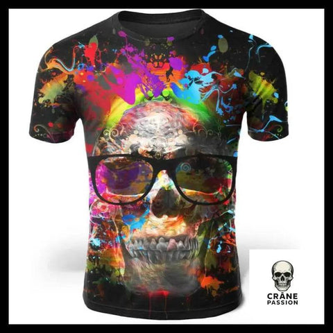 T-Shirt Tête de Mort Hipster - Crâne Passion