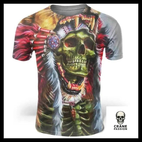 T-Shirt Tête de Mort Indien - Crâne Passion