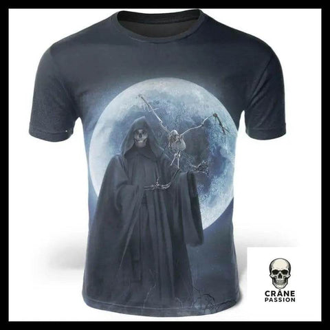 T-Shirt Tête de Mort Lune - Crâne Passion