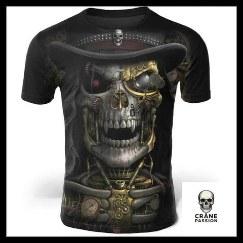 T-Shirt Tête de Mort Mécanique - Crâne Passion