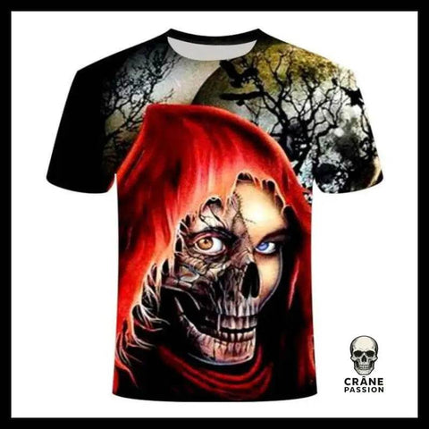 T-shirt Tête de Mort Mi-humain - Crâne Passion