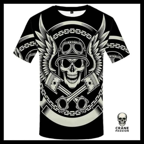 T-shirt Tête de Mort Motard - Crâne Passion