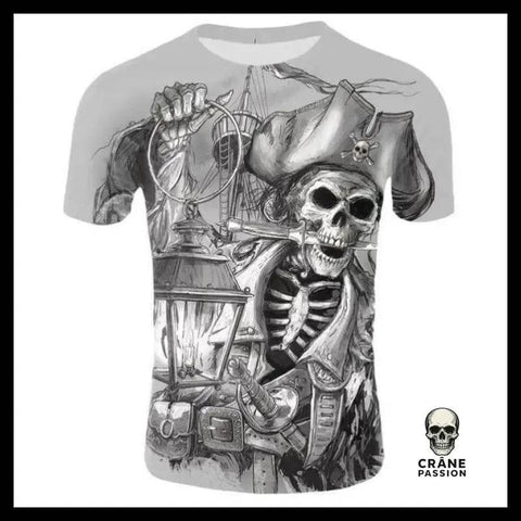 T-shirt Tête de Mort Pirate Dessin - Crâne Passion
