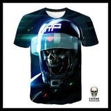 T-shirt Tête de Mort Robot Police - Crâne Passion