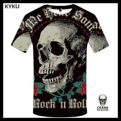 T-shirt Tête de Mort Rock N Roll - Crâne Passion