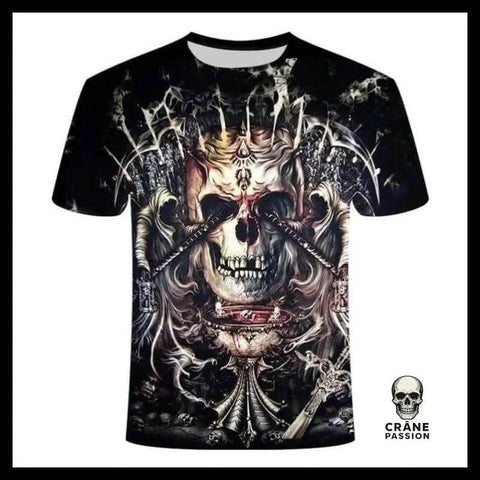 T-shirt Tête de Mort Roi Déchu - Crâne Passion