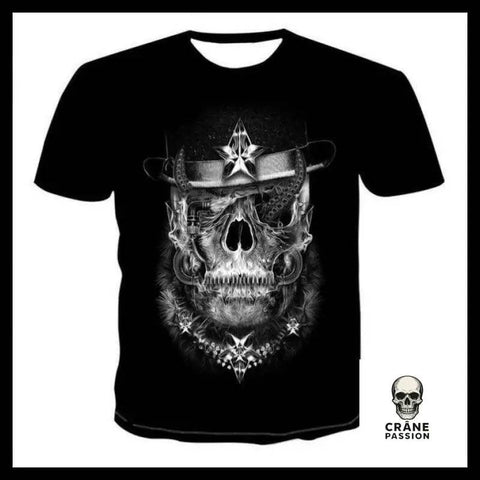 T-shirt Tête de Mort Shérif - Crâne Passion