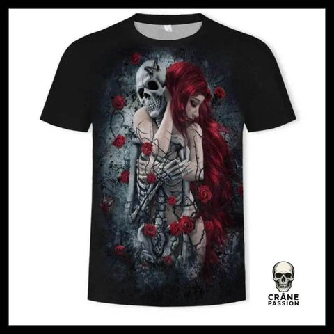 T-shirt Tête de Mort Squelette Love - Crâne Passion
