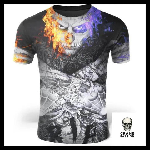 T-Shirt Tête de Mort Tatouage - Crâne Passion