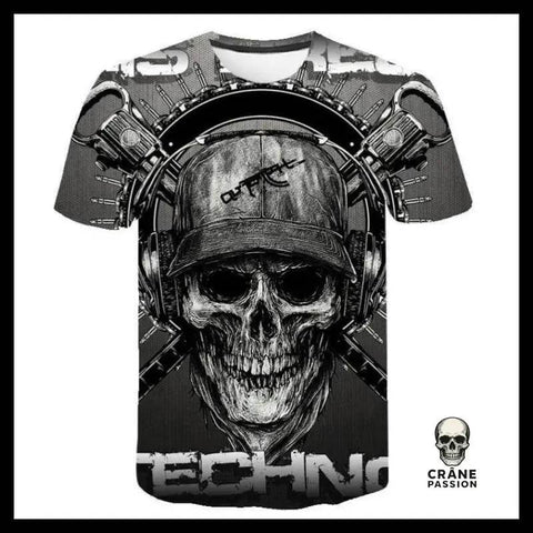 T-shirt Tête de Mort Techno - Crâne Passion