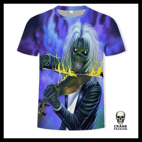 T-shirt Tête de Mort Violoniste Fou - Crâne Passion