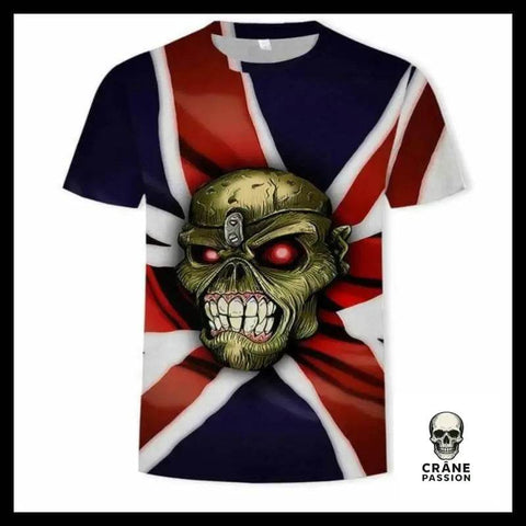 T-shirt Tête de Mort Zombie Anglais - Crâne Passion