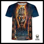 T-shirt Tête de Mort Zombie Temple - Crâne Passion