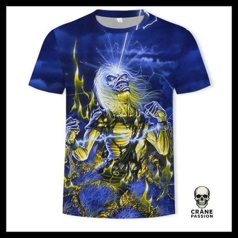 T-shirt Zombie Flammes - Crâne Passion