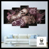 Tableau Crâne Et Fleur - Crâne Passion