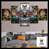 Tableau Tête de Mort Multicolore - Crâne Passion