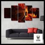 Tableau Tête de Mort Et Rose - Crâne Passion