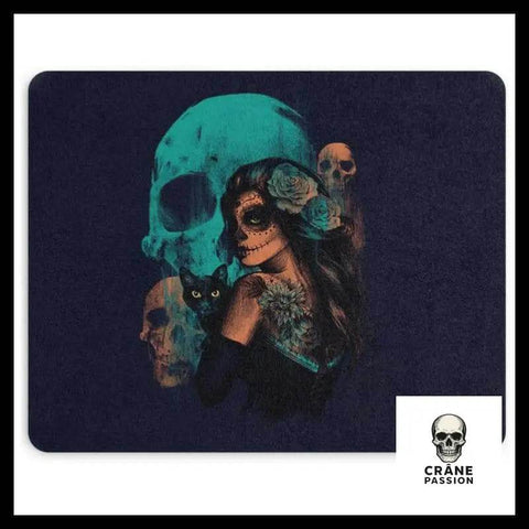 Tapis de Souris Tête de Mort Mexicaine Catrina - Crâne Passion