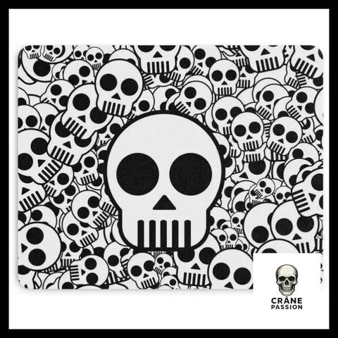Tapis de Souris Tête de Mort Noire et Blanche - Crâne Passion