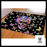 Tapis Tête de Mort Papillon - Crâne Passion