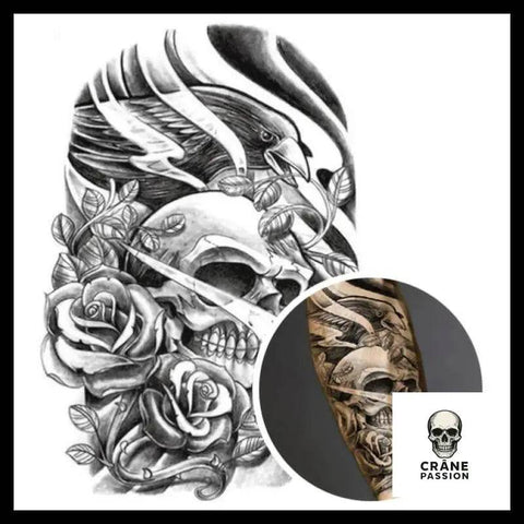 Tatouage Éphémère Biker - Crâne Passion
