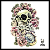 Tatouage Éphémère Fleurs - Crâne Passion
