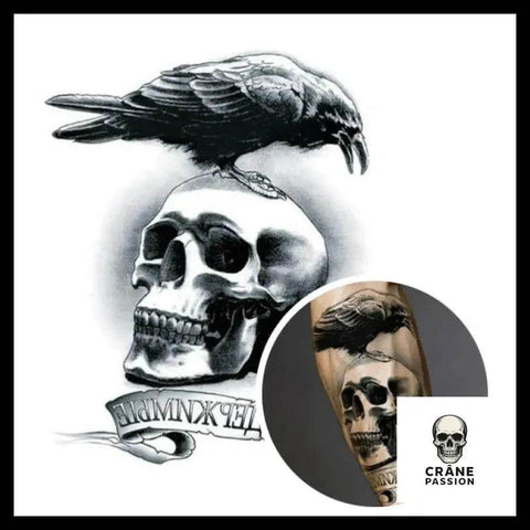 Tatouage Éphémère Gothique - Crâne Passion