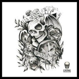 Tatouage Temporaire Poker - Crâne Passion